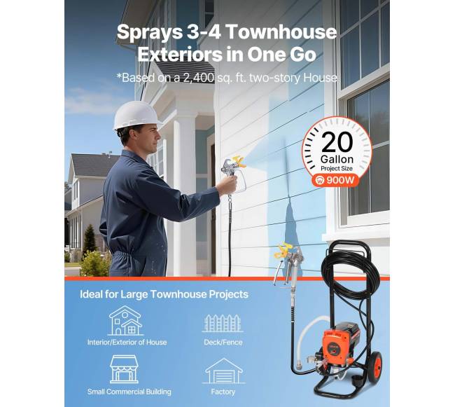 Elektrinis beoris dažų purkštuvas su vežimėliu1