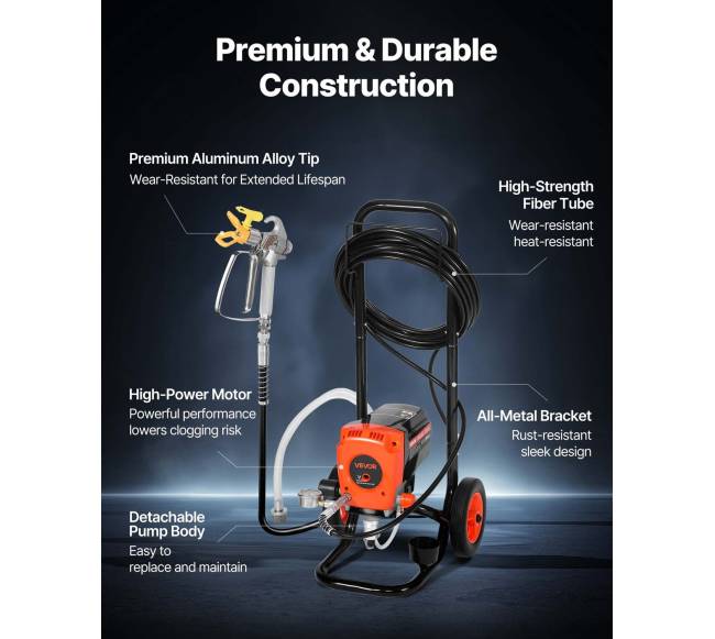 Elektrinis beoris dažų purkštuvas su vežimėliu4