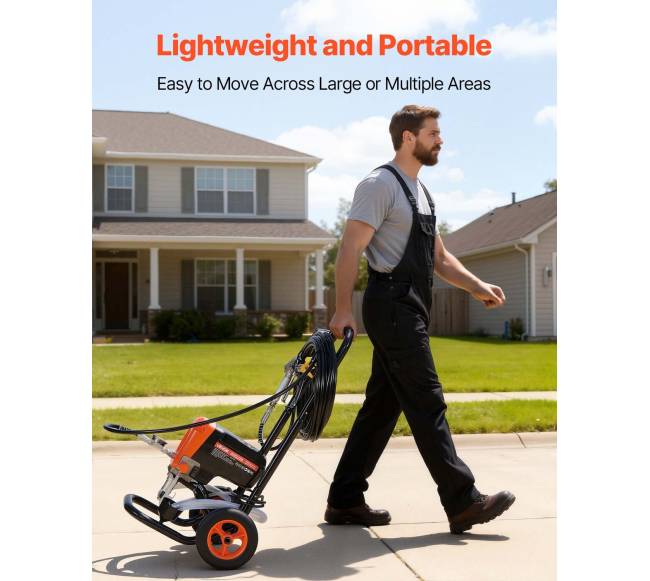 Elektrinis beoris dažų purkštuvas su vežimėliu6