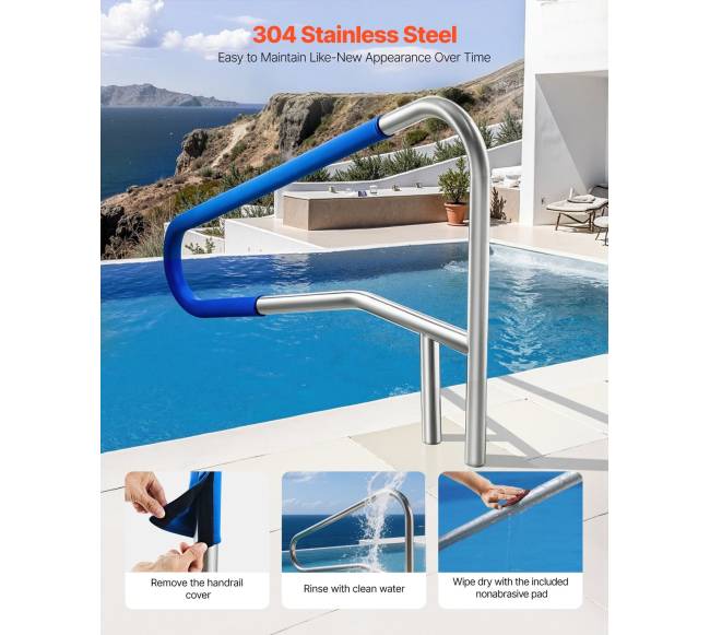 Nerūdijančio plieno laiptinės baseinui2