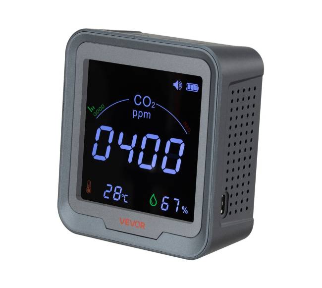 Anglies dioksido matuoklis su temperatūros rodymu9