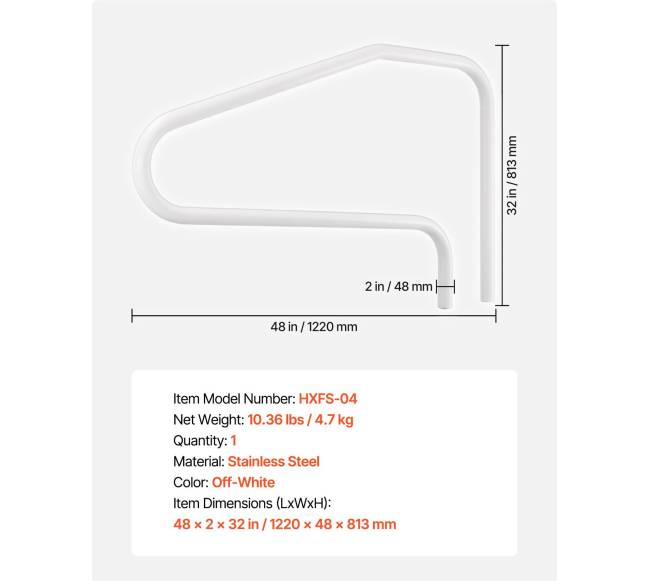 Baseino turėklas 122 x 81.3 cm6