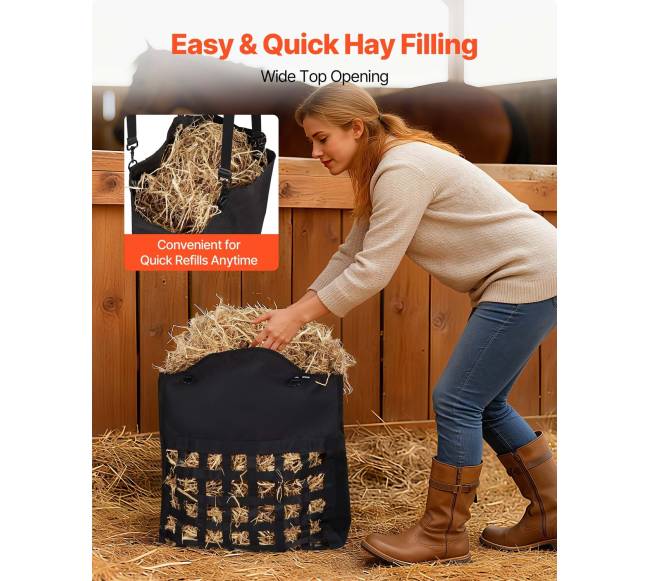 Žirgams skirtas šieno maišas su lėtu šėrimu4