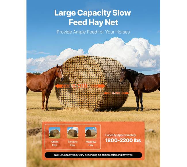 Apvalus šieno tinklas arkliams1