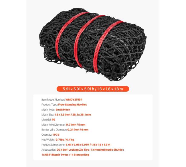 Apvalus šieno tinklas arkliams6