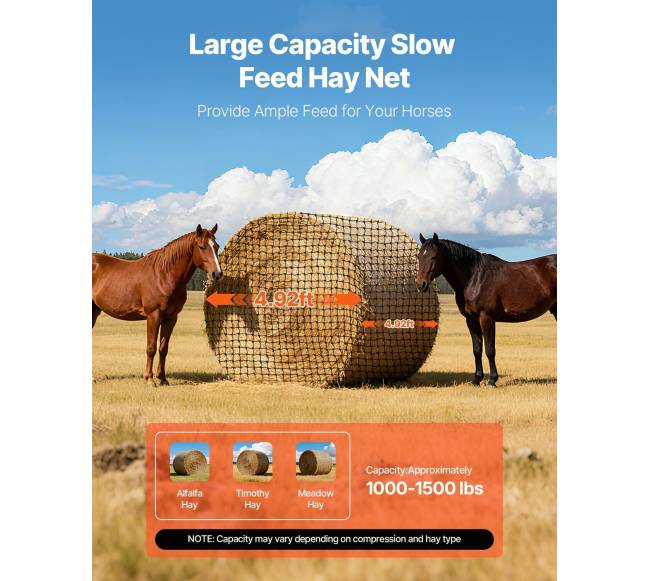 Apvalaus šieno tinklas arkliams1