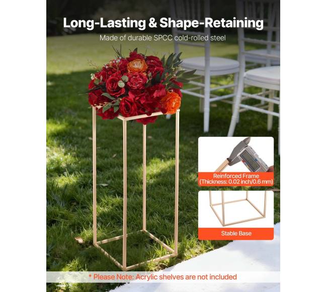 60 cm aukso gėlių stovas vestuvėms2