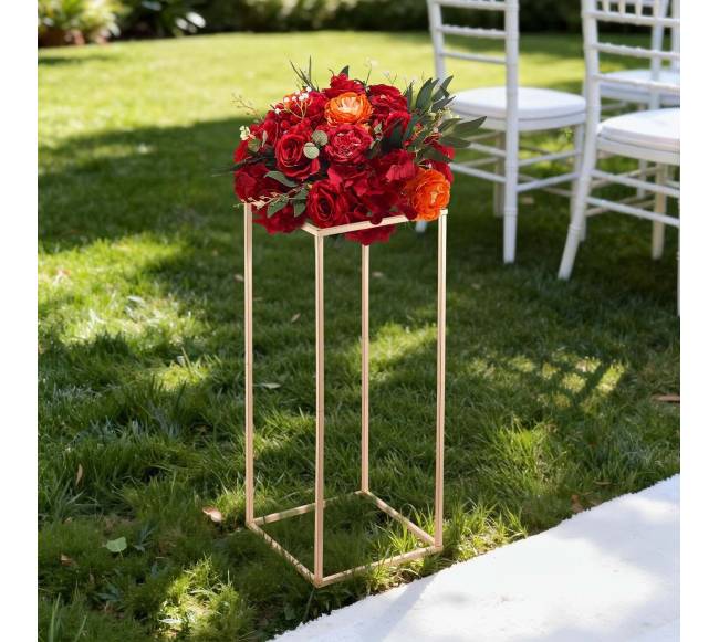 60 cm aukso gėlių stovas vestuvėms7