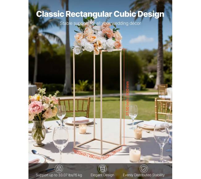 Auksiniai gėlių stovai vestuvėms, 10 vnt1