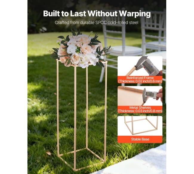 Auksiniai gėlių stovai vestuvėms, 10 vnt2