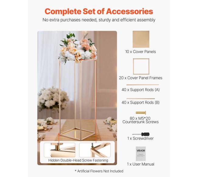 Auksiniai gėlių stovai vestuvėms, 10 vnt4