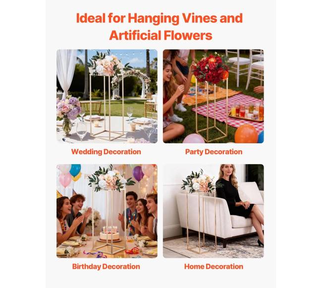 Auksiniai gėlių stovai vestuvėms, 10 vnt5