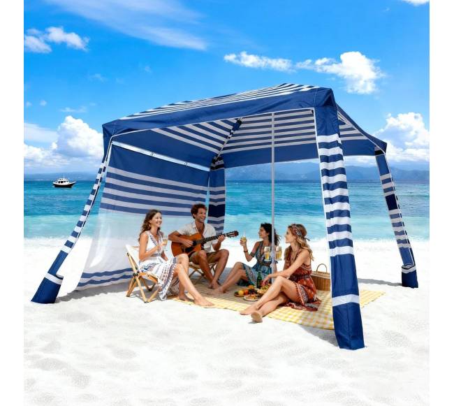 Paplūdimio pavėsinė su sienelėmis UPF 50+7