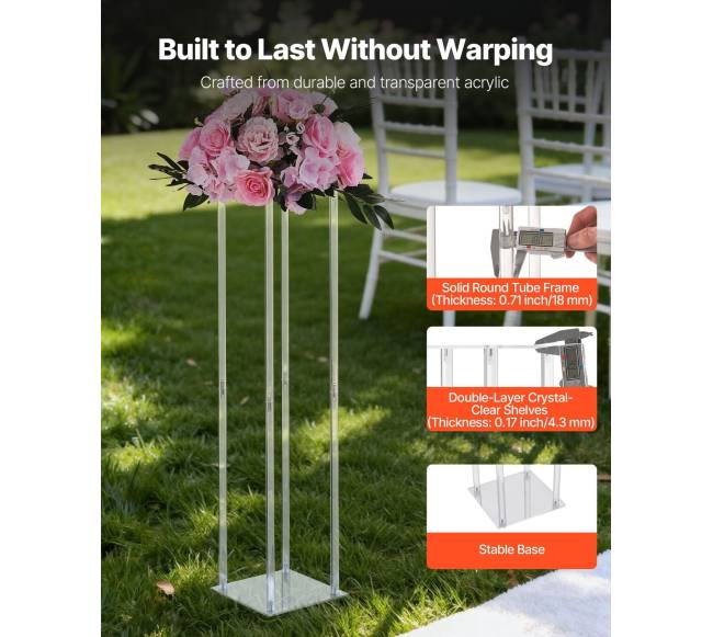 Vestuvių gėlių stovai, 10 vnt., 80 cm2