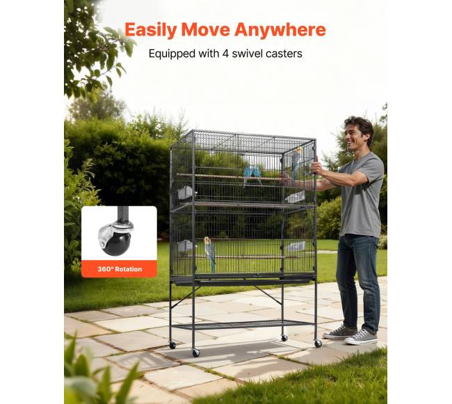 Paukščių narvas 930 x 580 x 1510 mm su lygiu stogu4