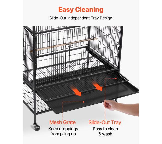 Paukščių narvas 930 x 580 x 1510 mm su lygiu stogu5