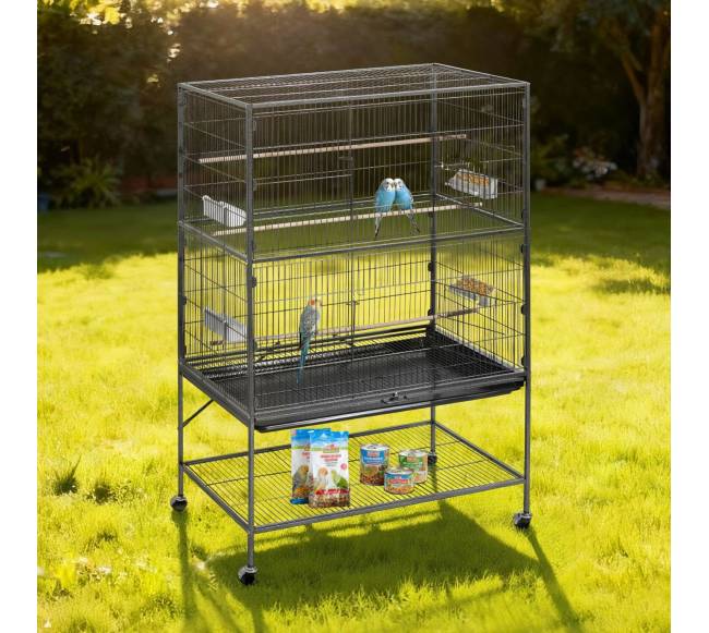 Paukščių narvas 930 x 580 x 1510 mm su lygiu stogu7