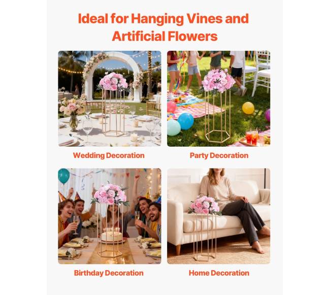 Gėlių stovas vestuvėms, 10 vnt, aukso5