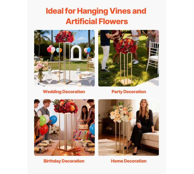 Vestuvių gėlių stovai, 10 vnt, 80 cm5