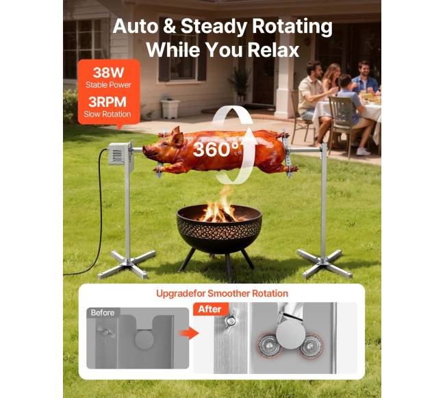 Elektrinė rotacinė grilis su reguliuojamu aukščiu1