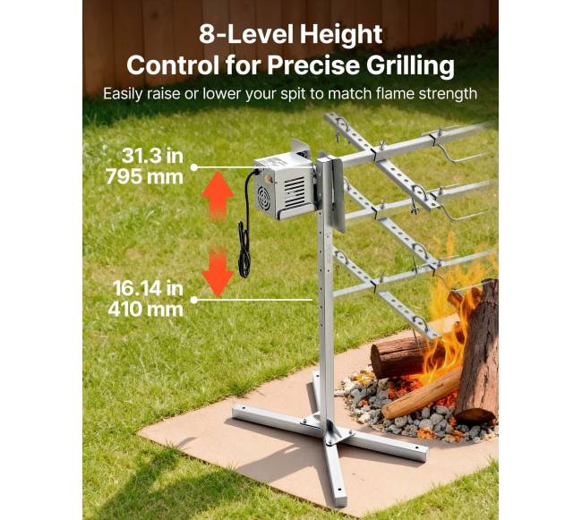 Elektrinė rotacinė grilis su reguliuojamu aukščiu3