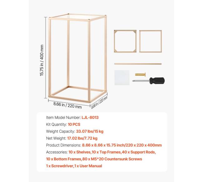 Auksinės vestuvių gėlių stovai, 10 vnt., 40 cm6