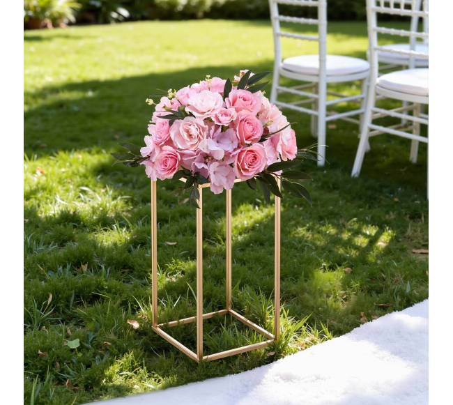 Auksinės vestuvių gėlių stovai, 10 vnt., 40 cm7