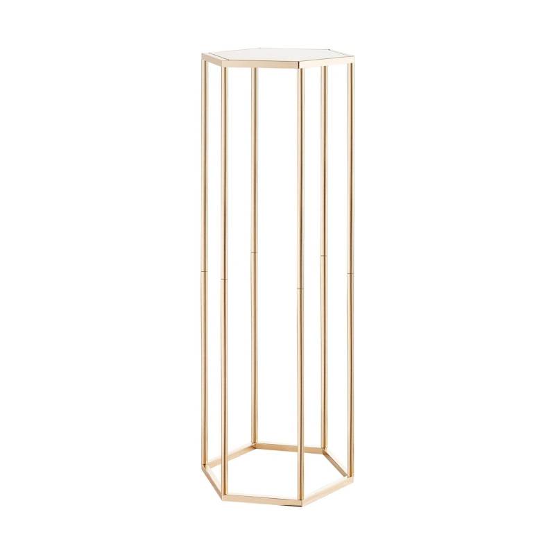 Auksinė šešiakampė gėlių stovas vestuvėms0