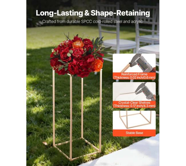 10 vnt 60 cm aukso gėlių stovai vestuvėms2