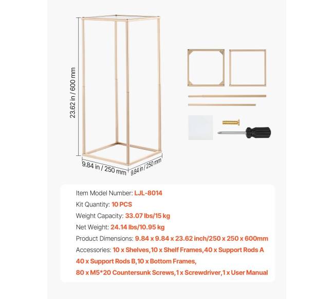 10 vnt 60 cm aukso gėlių stovai vestuvėms6