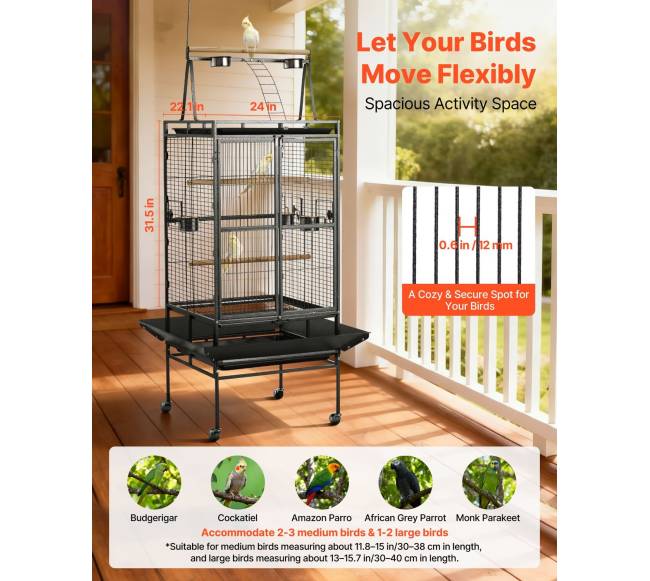 Paukščio narvas 830 x 790 x 2100 mm atviru viršumi1