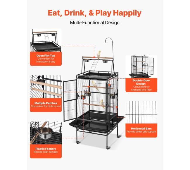 Paukščio narvas 830 x 790 x 2100 mm atviru viršumi3