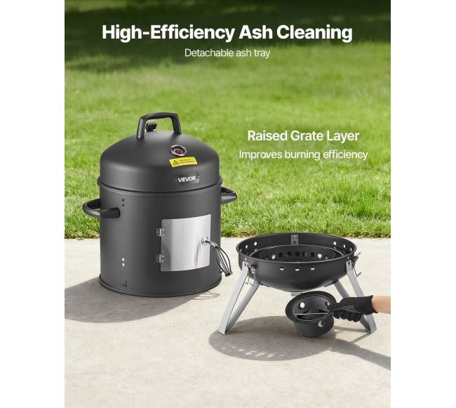 Vertikalus medžio anglies rūkykla su termometru4