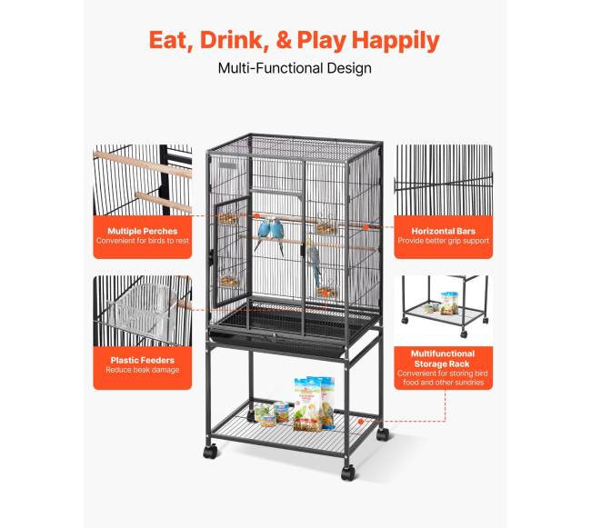 paukščių narvas su sėdynėlėmis, 625 x 425 x 1370 mm3