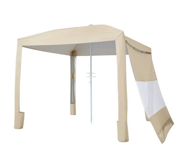 Paplūdimio pastogė su šonine siena, 2,4 x 2,4 m0