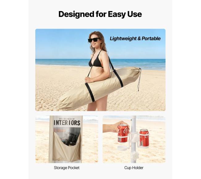 Paplūdimio pastogė su šonine siena, 2,4 x 2,4 m5