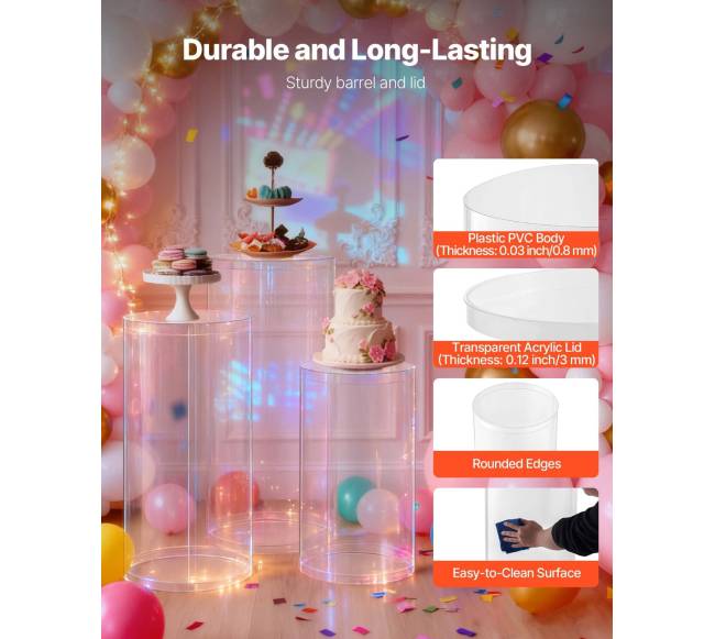 Gėlių stovas vestuvėms, 3 vnt., cilindrinis2