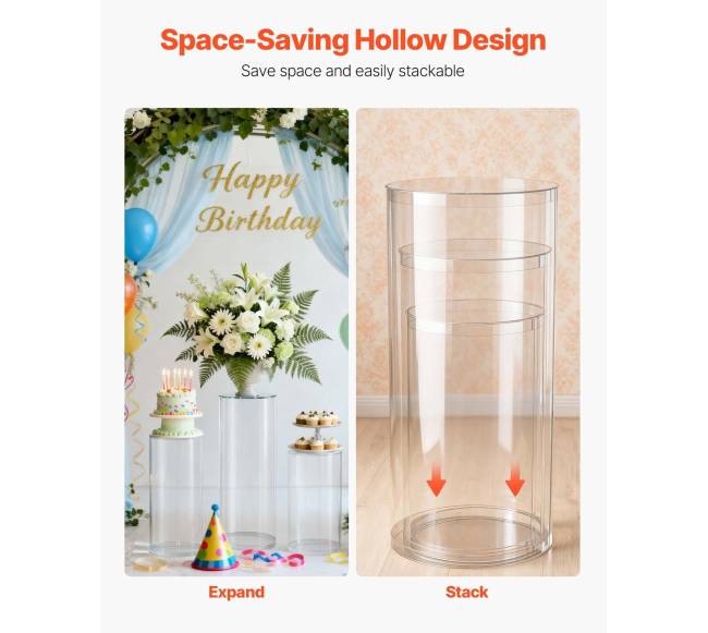 Gėlių stovas vestuvėms, 3 vnt., cilindrinis3