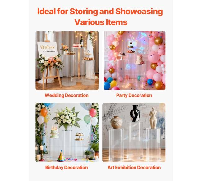 Gėlių stovas vestuvėms, 3 vnt., cilindrinis5