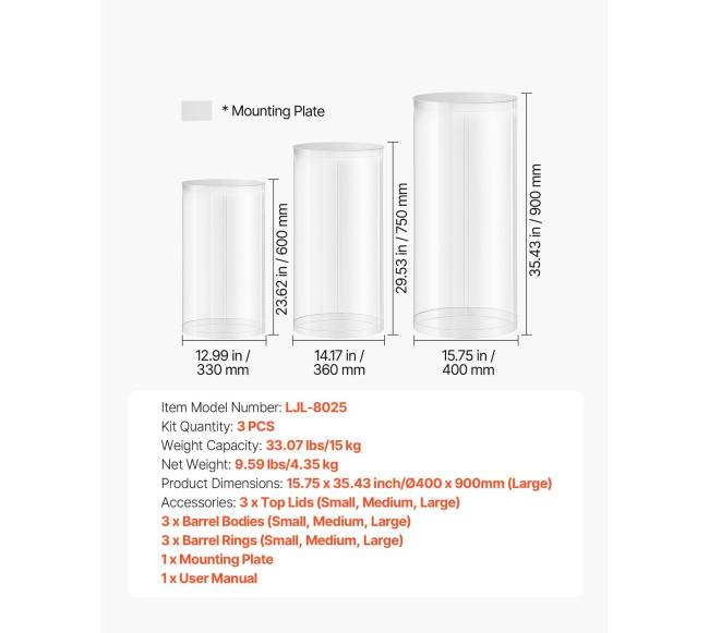 Gėlių stovas vestuvėms, 3 vnt., cilindrinis6