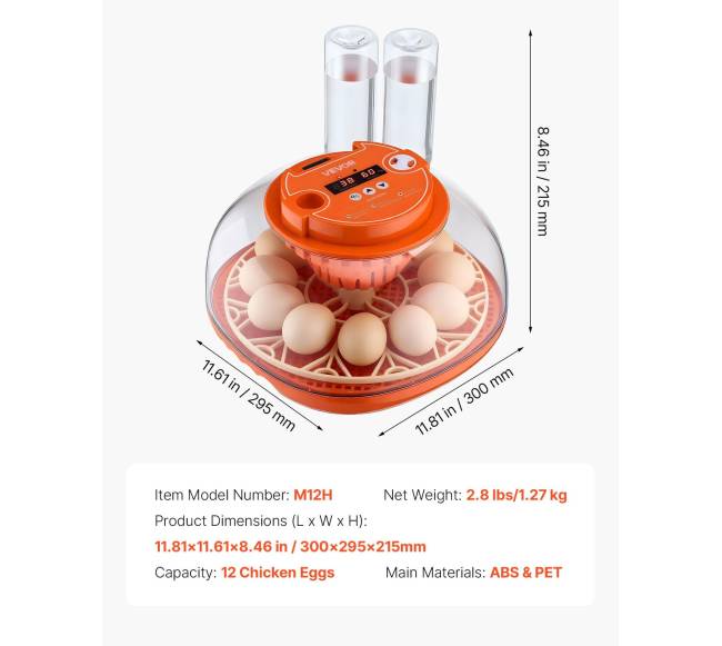 12 kiaušinių inkubatorius su LED žvake6