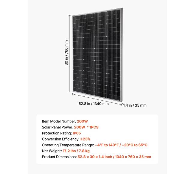 200W monokristalinis saulės modulis6