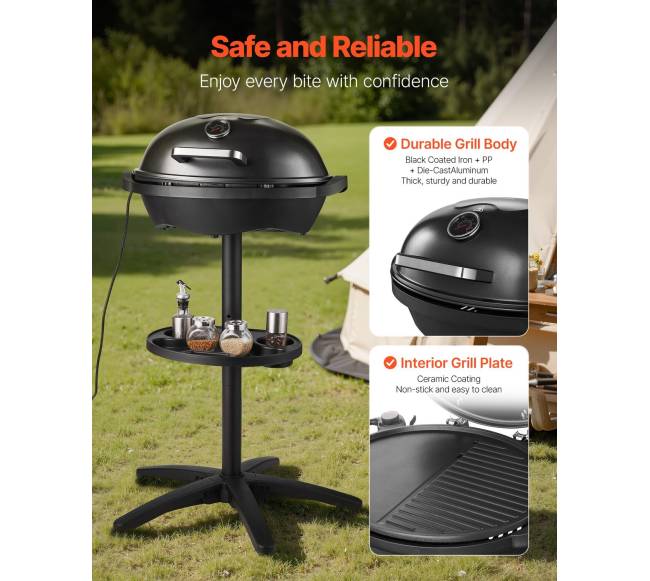 Elektrinė grilis 2400W, 2 viename stovinti ir stalinė4