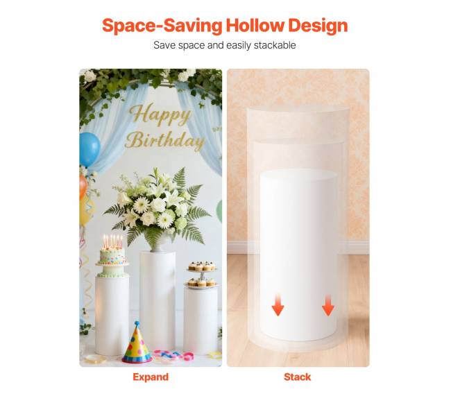 Gėlių stovas vestuvėms, 3 vnt. 607590 cm3