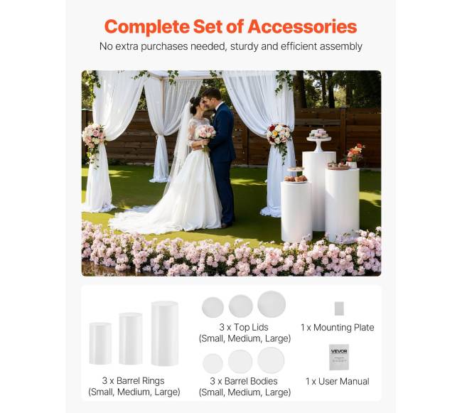 Gėlių stovas vestuvėms, 3 vnt. 607590 cm4