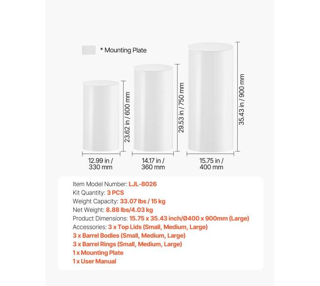 Gėlių stovas vestuvėms, 3 vnt. 607590 cm6