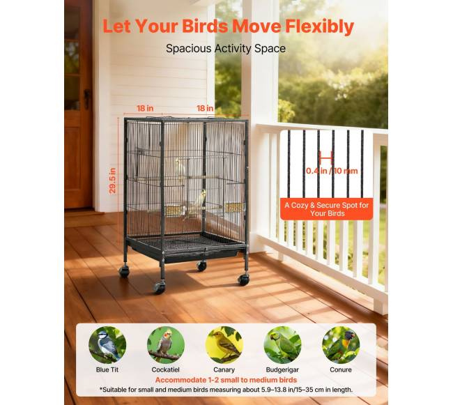 Paukščių narvas su plokščiu viršumi1