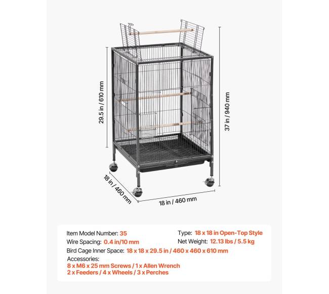 Paukščių narvas su plokščiu viršumi6