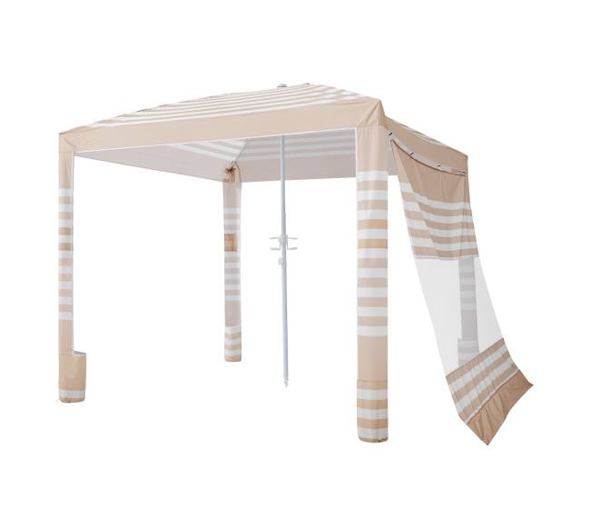 Paplūdimio pavėsinė su šonine sienele, 2,4 x 2,4 m0