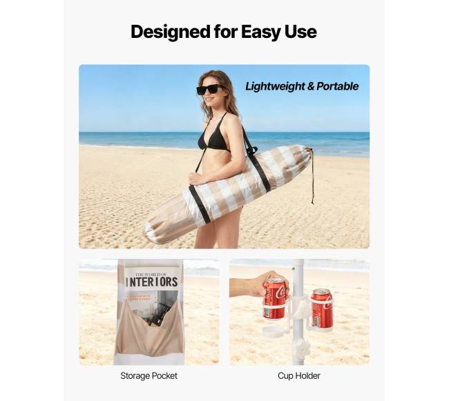 Paplūdimio pavėsinė su šonine sienele, 2,4 x 2,4 m5